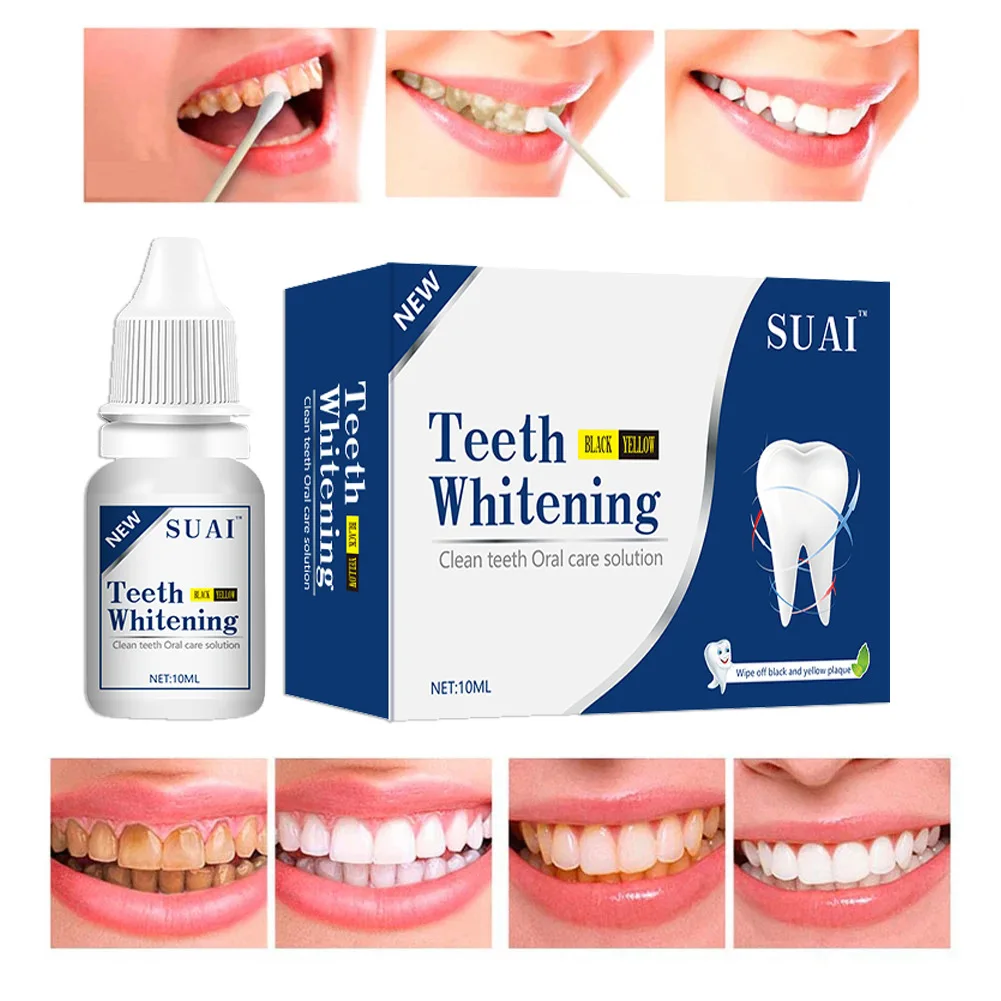 SUAI-blanqueador Dental para limpieza bucal, blanqueador de dientes con brillo, lavado de dientes a base de hierbas Yunnan para eliminar manchas, manchas de humo y manchas dentales