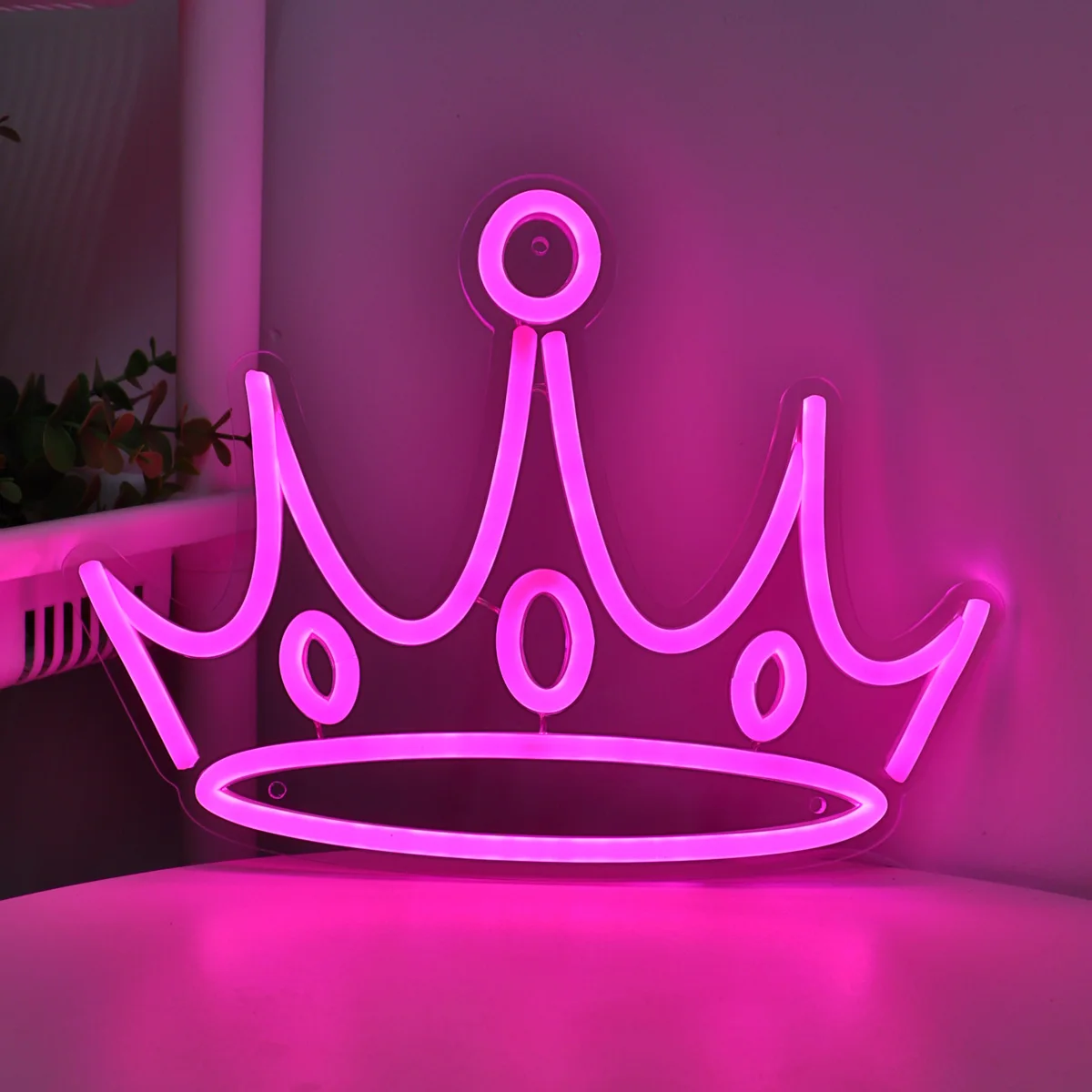 Imagem -05 - Coroa Rosa Led Wall Art Neon Sign Usb Power Baixa Tensão Luz Segura para o Quarto Festa Bar Clube Decoração do Bar 11.57 x 8.62 5v 1pc