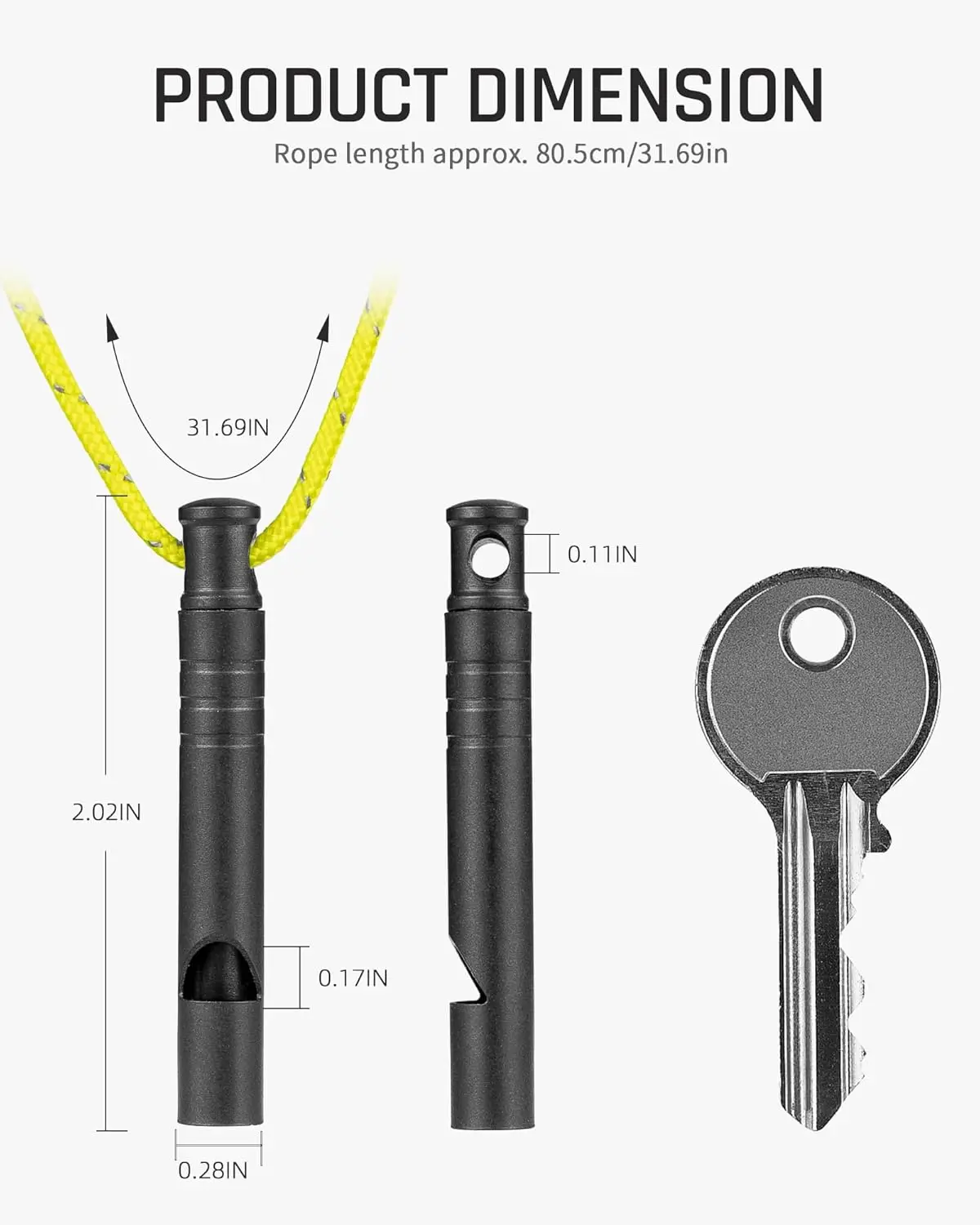 Titanium Emergency Whistle,120db Safety Whistle with Lanyard,Hiking,Pets Training,4 pcs Outdoor Survival Small Whistle