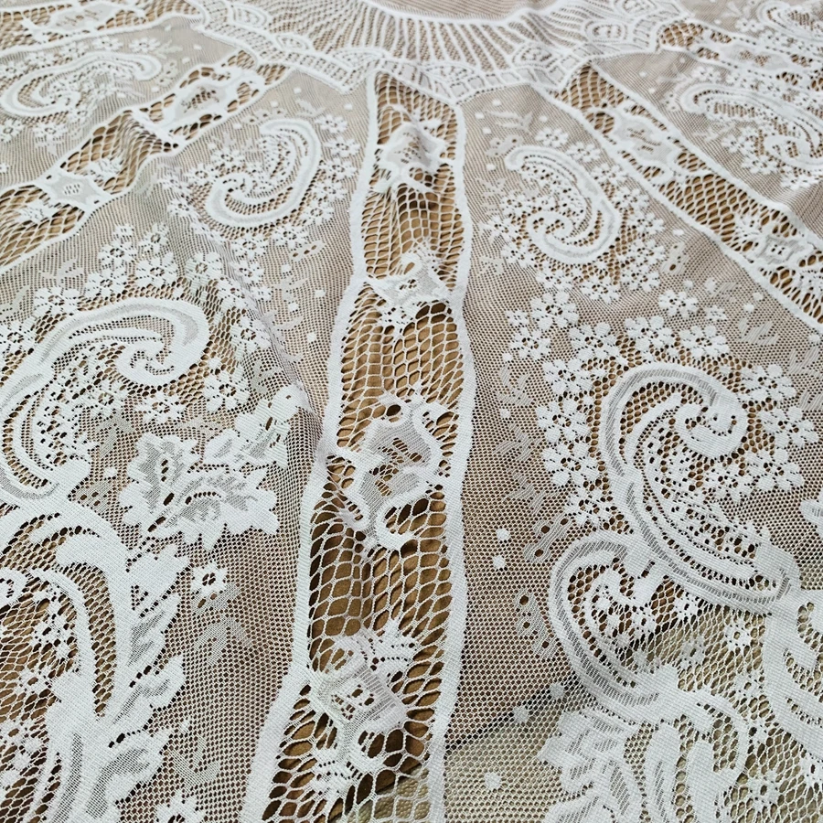 Off White,Black, Apricot Color Round Circle Lace Fabric Pieces for Dress Making Size 180CM