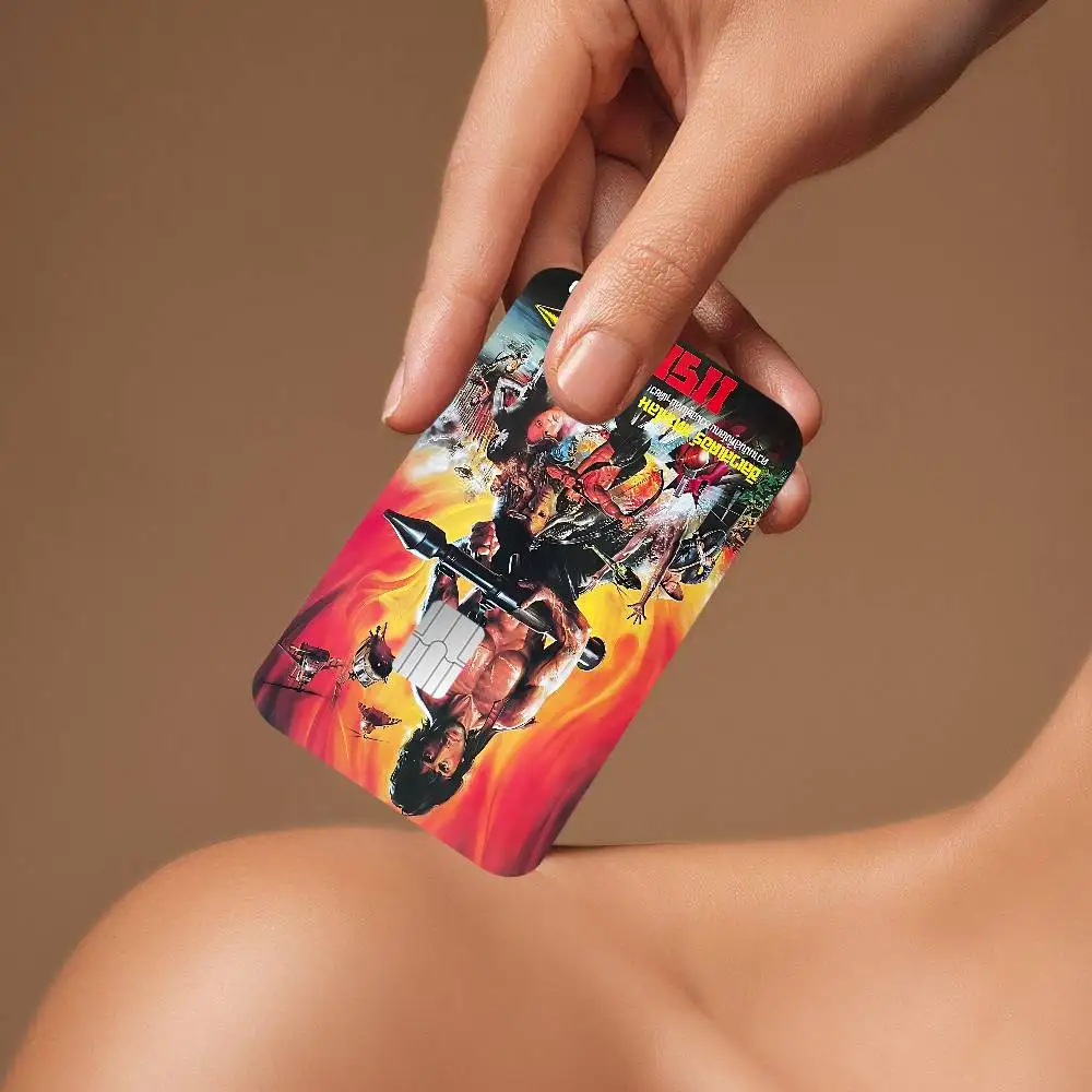 الفيلم الكلاسيكي رامبو أول الدم بوكر ملصق فيلم الشريط الجلد لبطاقة الائتمان بطاقة الخصم الكرتون ملصقات مقاومة للماء رقاقة صغيرة #4