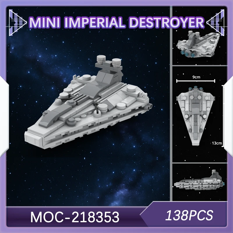 

138 шт., серия космических боевых мини-императорских разрушителей, новые строительные блоки «сделай сам», набор звездных кирпичей, креативные подарки MOC- 218353
