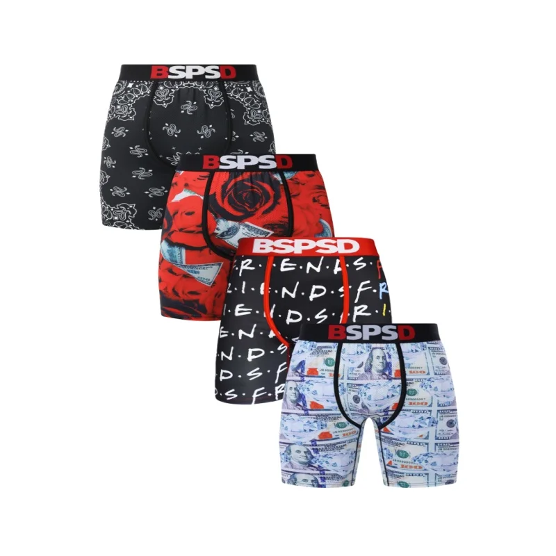 4 قطعة ملابس داخلية للرجال مثير الملاكمين تنفس مريحة رجل السروال حجم كبير الرجال سراويل ينغيرييس سراويل داخلية للرجال رجالي جذوع #1