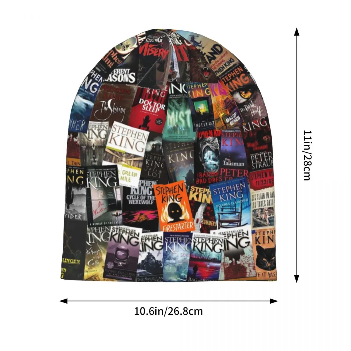 Stephen King Book Covers, Horror Bookworm Warm Knitted Cap Fashion Bonnet Hat Autumn Winter Beanies Hats for Men Women Adult