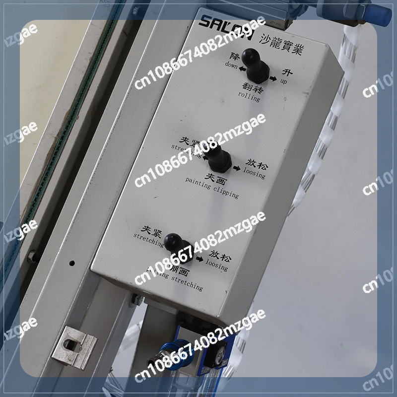 آلة التمدد الهوائية بدون إطار تعمل بالهواء المضغوط آلة تمديد الغرز المتقاطعة لتزيين اللوحة الزيتية