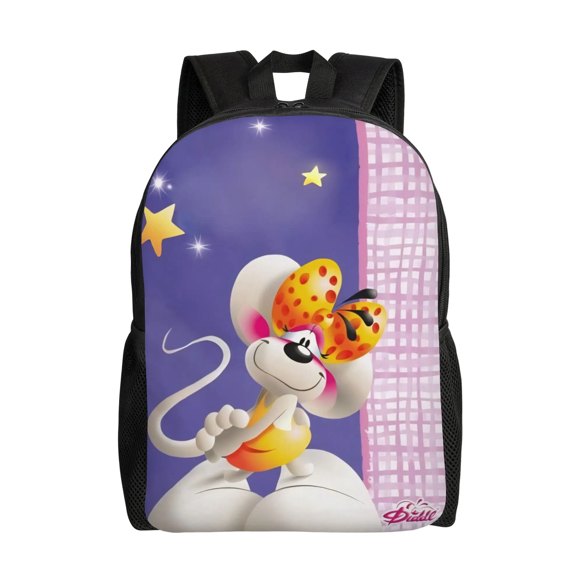 

Cartoon D-Diddl Rat Cute Fashion Backpack Sports High School Hiking Travel Daypack for Men Women College Canvas Bags