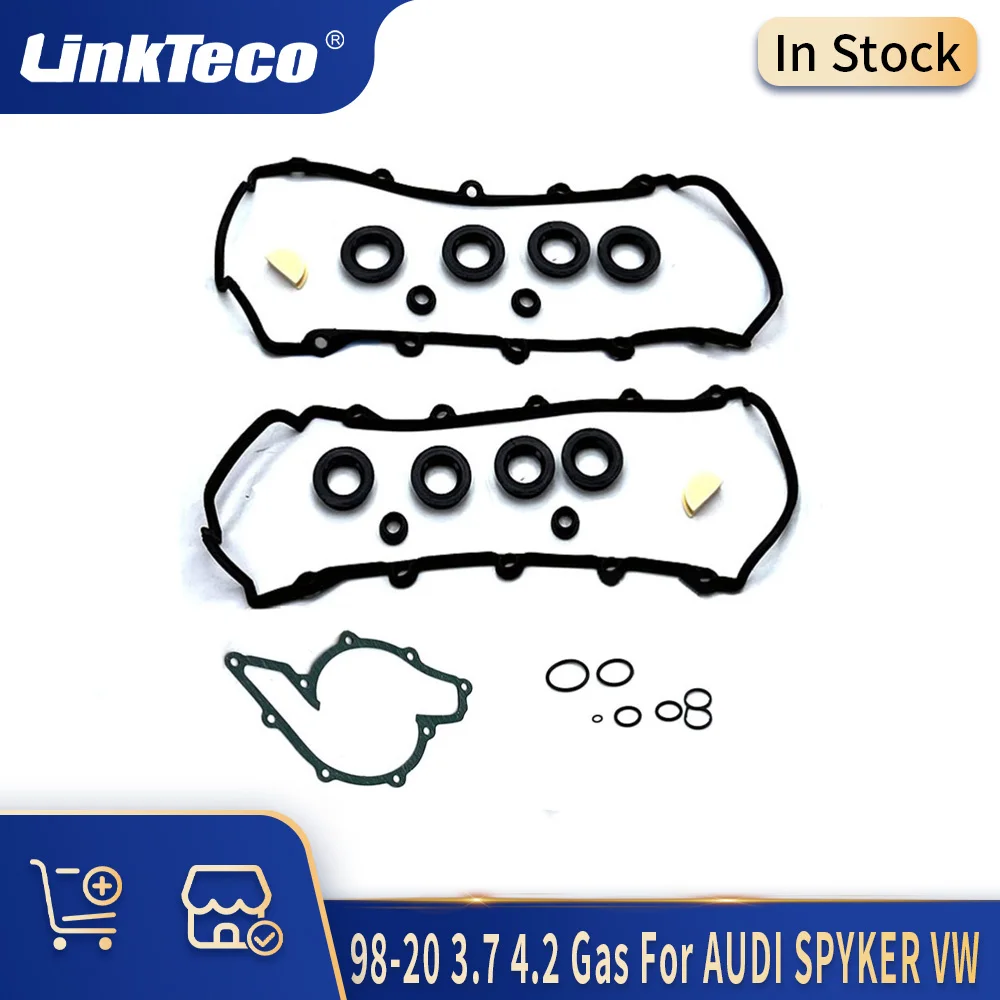 Auto Engine Parts Valve Cover Water Pump Oil Filler Cap Gasket Set Fit Kit 98-20 3.7 4.2 L Gas For AUDI A6 A8 SPYKER VW PHAETON