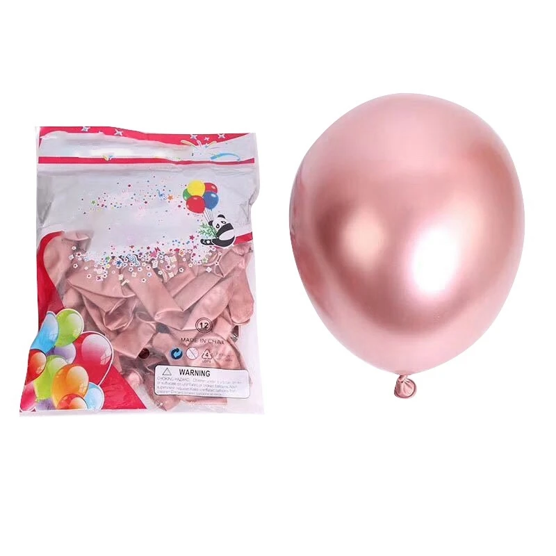 50Pcs 10 Inch Metallic Latex Balloons Thick Chrome Glossy Metal Pearl Balloon Globos For Party Decor