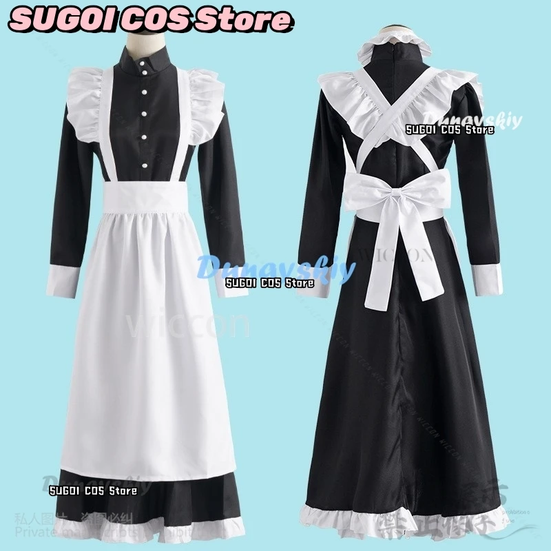 Anime Alien Stage Cosplay Mizi Costume  Black White Maid Dress Lolita Wigs For Halloween Christmas Women Role Play Customized