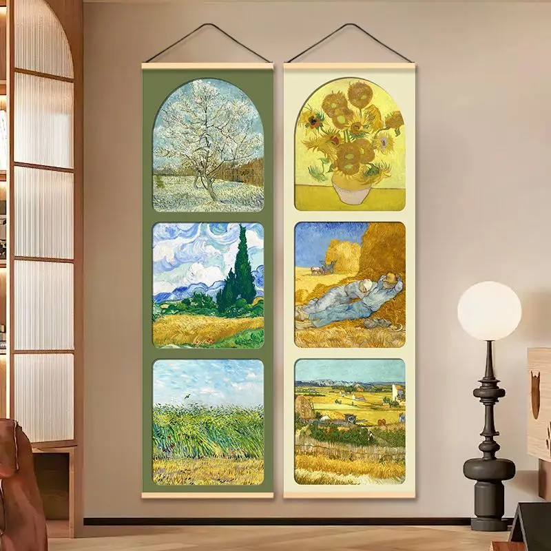 

Van Gogh Starry Night Tapestry Wall Hanging, Oil Painting Art for Bedroom Living Room Boutique Hostel Background Home Decor​ ﻿​