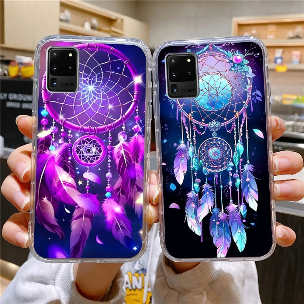 Mandala Dreamcatcher Phone Case For Samsung Galaxy A52 A12 A51 S21 Edge S22ULTRA S23 S20LITE Plus ultra Transparent Cover