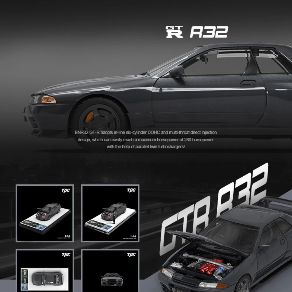 

TIME MICRO/TPC 1:64 GTR R32 Grey Painting Alloy Car Model Model Car Collection& Display& Gift