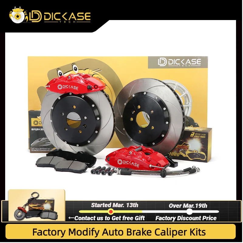 Dicase Racing 17inch Big Brake System 4 Piston Caliper With 330*28mm Brake Rotors for Honda Accord, Civic, Acura