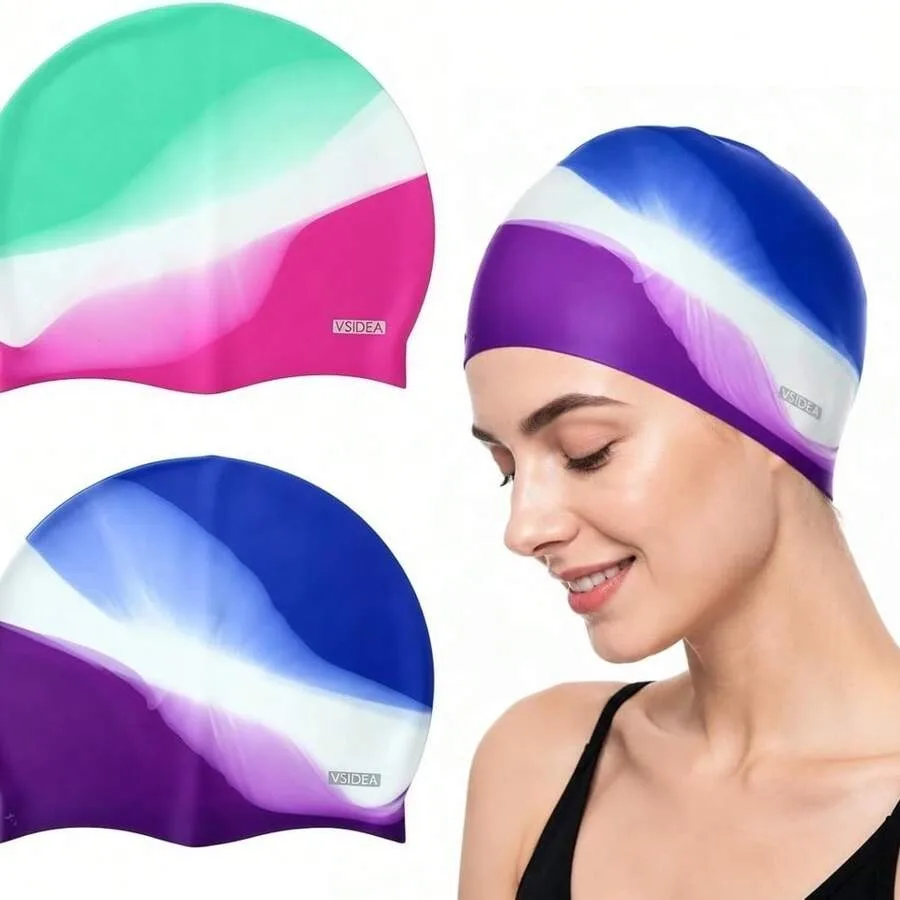 

Silicone Swimming Cap, 1 Piece, Durable And Comfortable, Adult Elastic Swimming Cap, Unisex, Suitable For Both Short And Long H