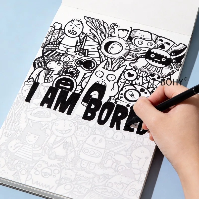 1 Graffiti Adult Decompression and Coloring Album, Include Theme Sketches As Funny Monsters/3D Mazes, Etc., Totaling 24 Pages
