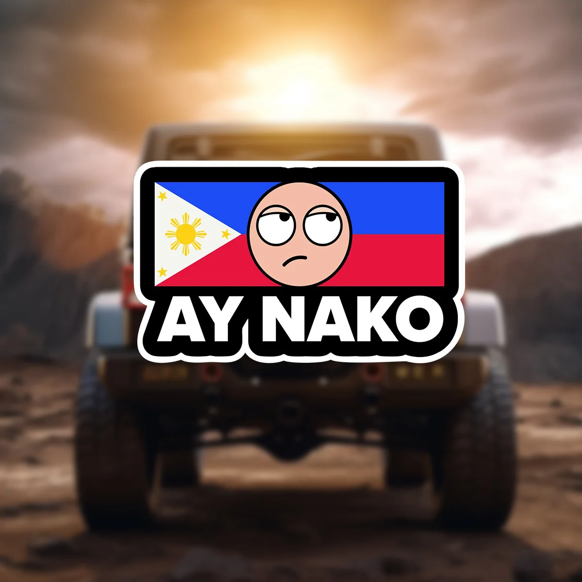 

Waterproof Vinyl Car Stickers - AY NAKO Philippine Flag Design, Matte Surface, UV and Weather Protection