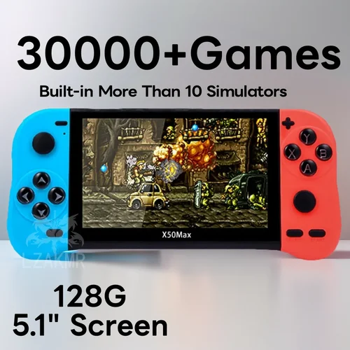 ¡NUEVO! X50 MAX Game Arcade 128G incorporado 30000 + consola de juegos pantalla HD de 5,1 ""soporte 10 simulaciones reproductor de vídeo de 64 bits salida de TV