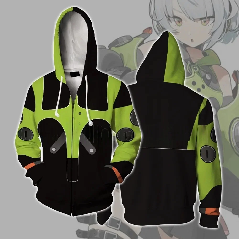 

Аниме-худи на молнии с 3D-принтом ZZZ Zenless Zone Zero для женщин/мужчин, толстовка с капюшоном на молнии Belle Wise Anby Demara для косплея