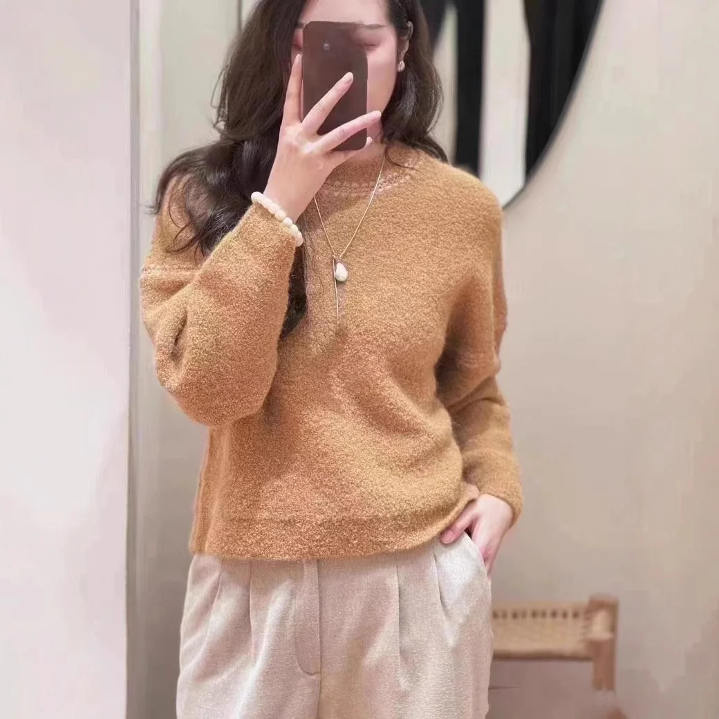 

Casual Sle Knitted round Ne Sweater Hand Hooked Patchwork Loose Fit Autumn Winter New Arrival Women's Faion Top