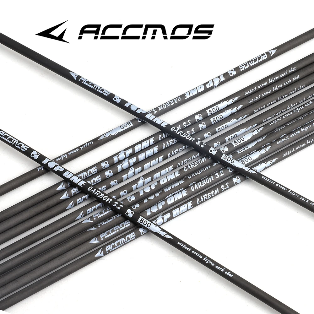 

6-12pc ID3.2mm 0.006 Straightness Pure Carbon Arrow Shaft Spine 350 -1000 for Recurve compound Bow Shooting