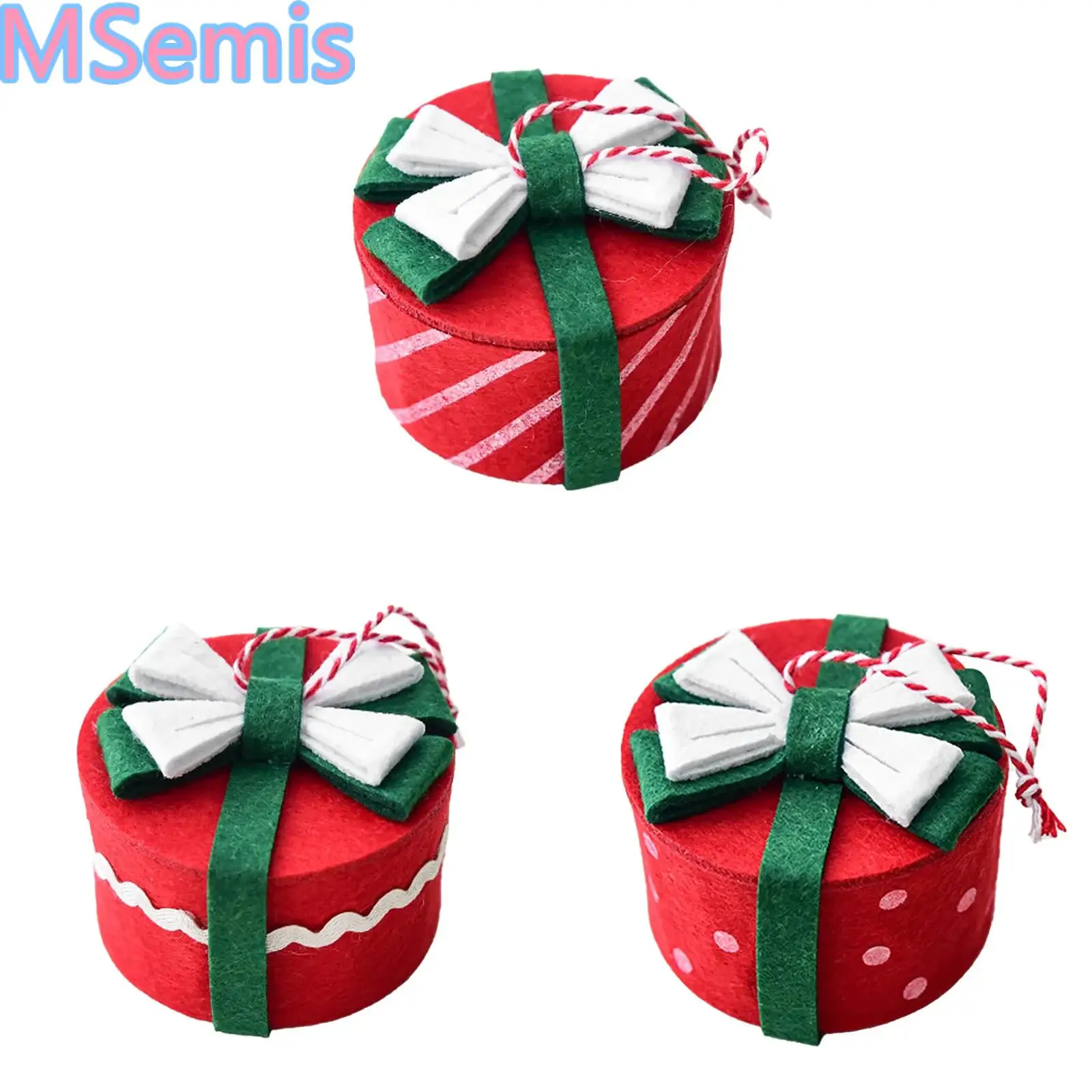 شجرة عيد الميلاد ديكور صندوق هدايا عيد الميلاد الصغير شجرة عيد الميلاد هدية القوس صندوق تزيين مُثبت هدية صندوق