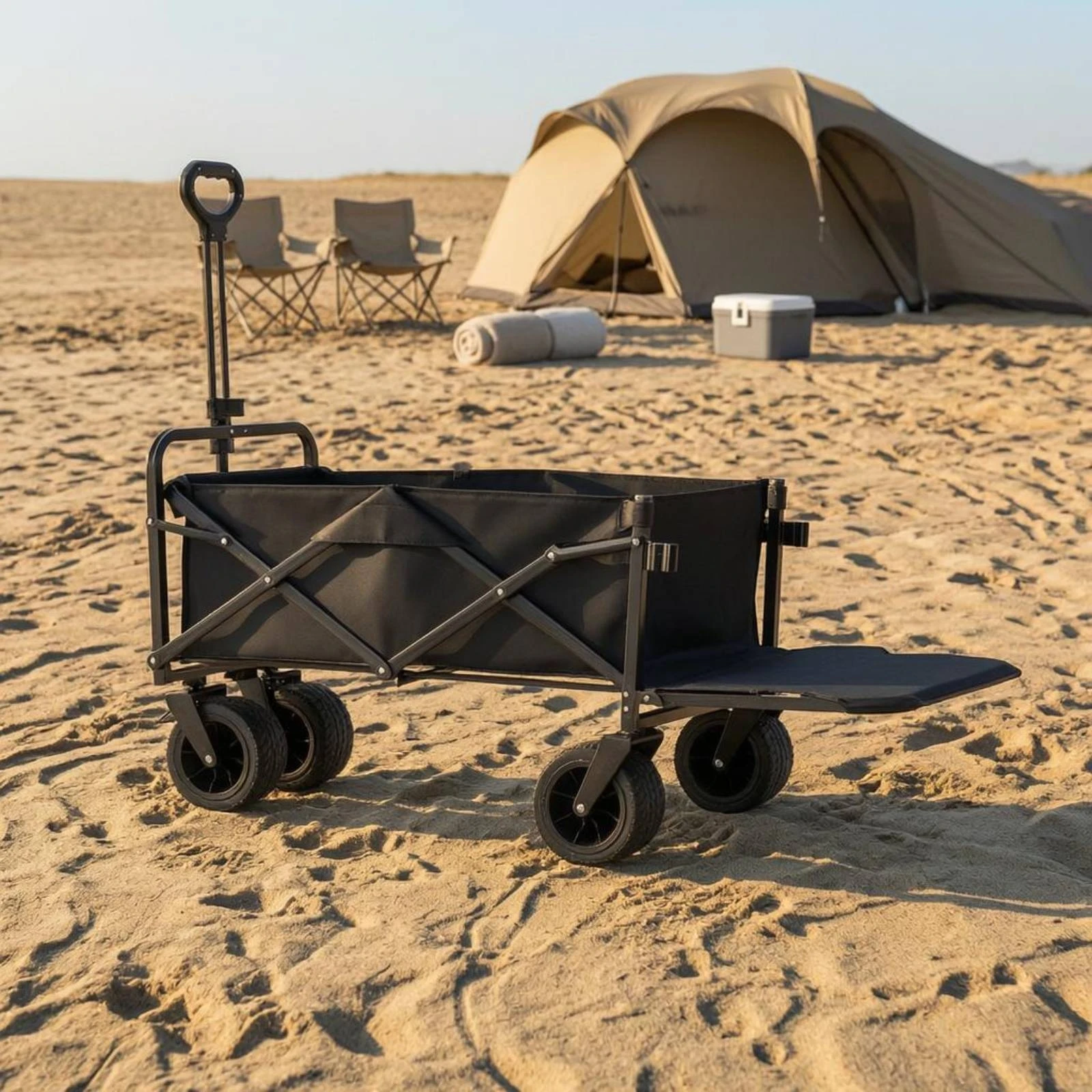 折りたたみ式キャンプワゴン スチールフレーム ヘビーデューテ - Jinli Outdoor Camping のレビューと価格