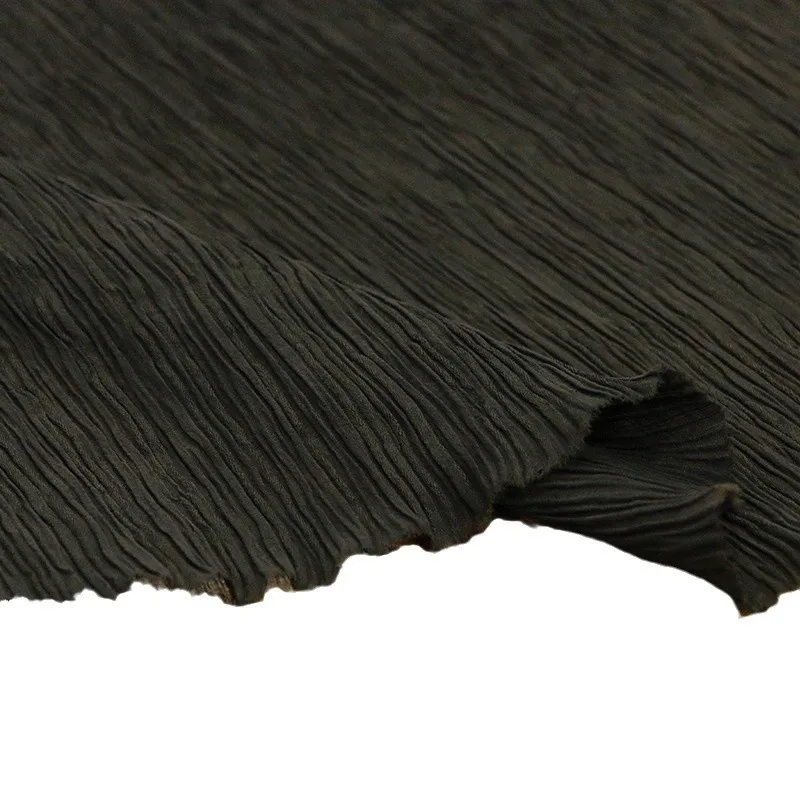 Traditional grass and wood dyeing silk vertical crepe fabric for new Chinese-style niche designer clothing