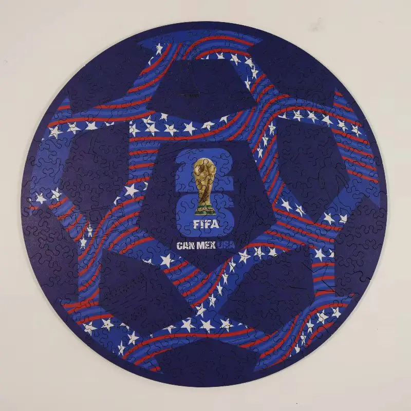 

FIFA USA Ball Wooden Jigsaw Puzzle 2026 World Cup Soccer Theme Leisure Game Unique Gift Home Wall Decoration for Sports Lovers