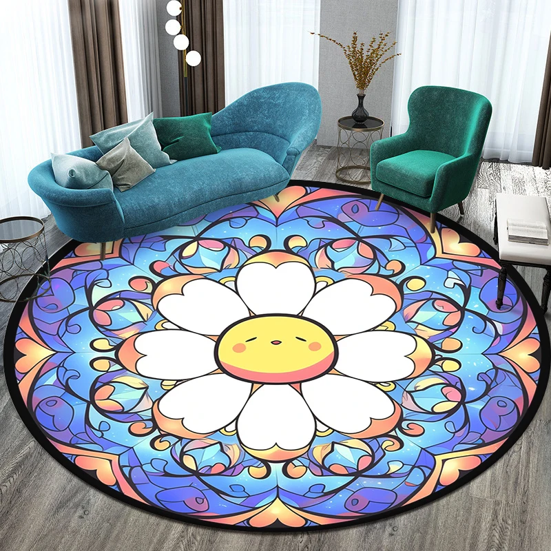 Sanrio Gudetama,Cute Cartoon Print Round Carpet.Bedroom,Balcony,Entry Door,Beb,Chair Non-slip Mat.Gift,Picnic,Home Decorat,Rug