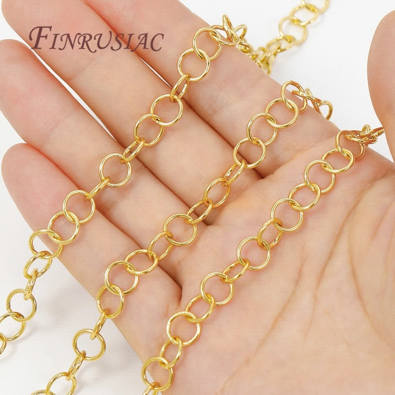 0,5–1 Meter 18 Karat vergoldete Ketten, DIY-Halsketten-Zubehör, dekorative Kette für Schmuckherstellungszubehör, große Ketten im Großhandel – Detail 17