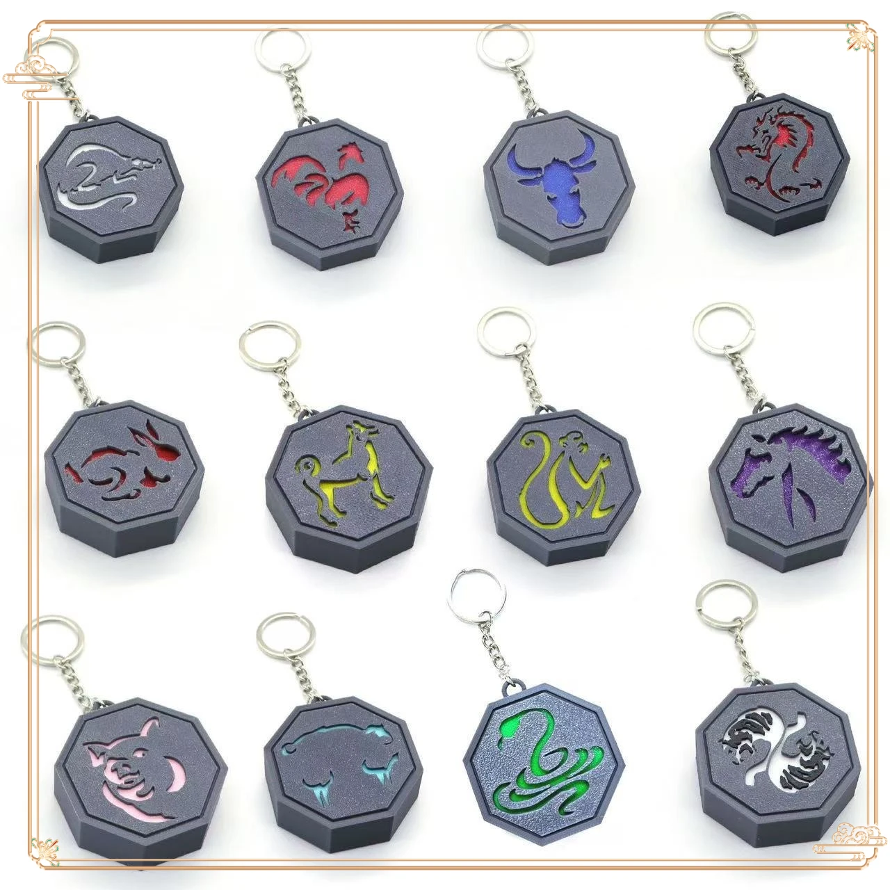 

Jackie Chan Adventures 12 Zodiac Talisman Replica Keychain - 3D Printed Tiger Amulet Unique Gift for Collectors