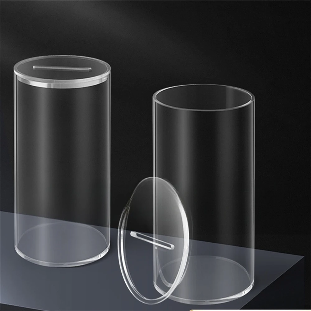 Coin Savings Container Home Decor Desk Organizer  Acrylic Transparent Money Box Reusable Money Saving Box Bills