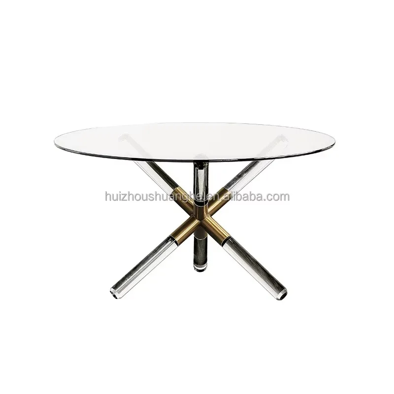 Stainless Steel and Acrylic Leg Table Furniture Accessories for Living Room Bedroom Apartment Home Office Home Bar Use