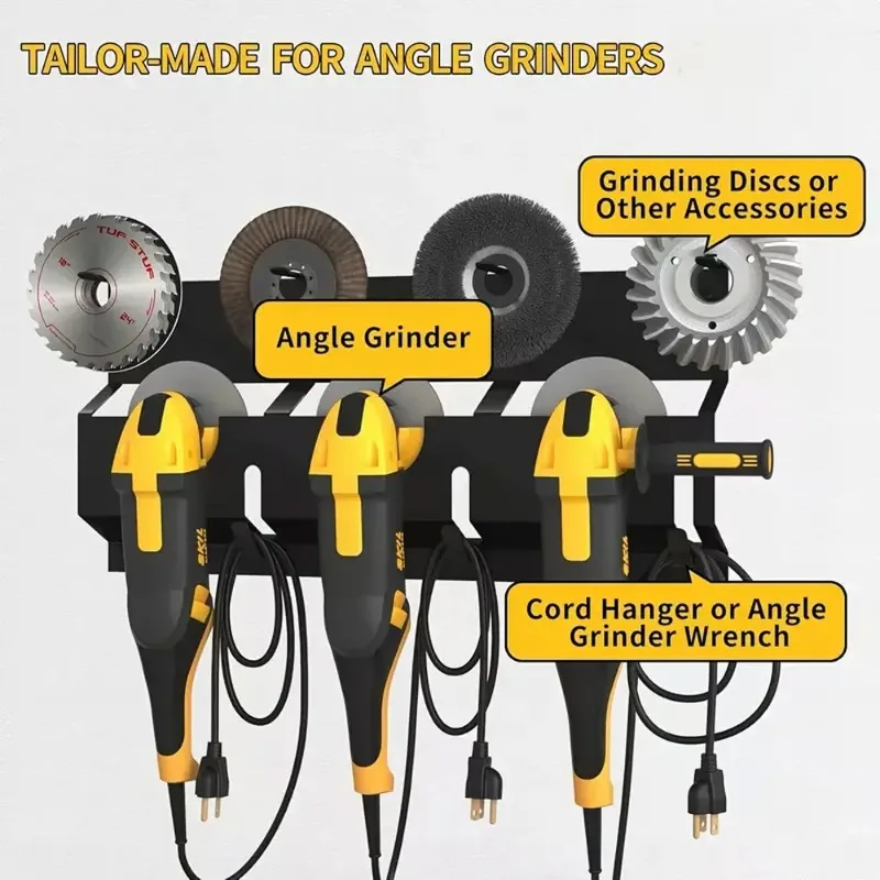 

Угловая шлифовальная машина, настенное крепление для хранения, металлическая настенная подвесная полка, фиксированный держатель для полировщиков, стабильное хранилище для мастерской, дома, гаража