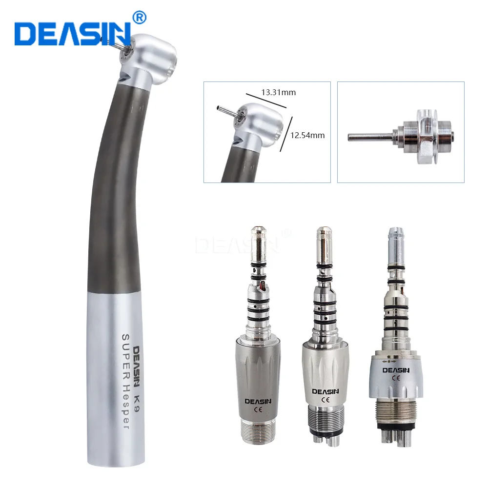 NEW Titanium Dental Fiber optic High Speed Handpiece Air Turbine with Ceramic Bearing Torque push button head For K coupler