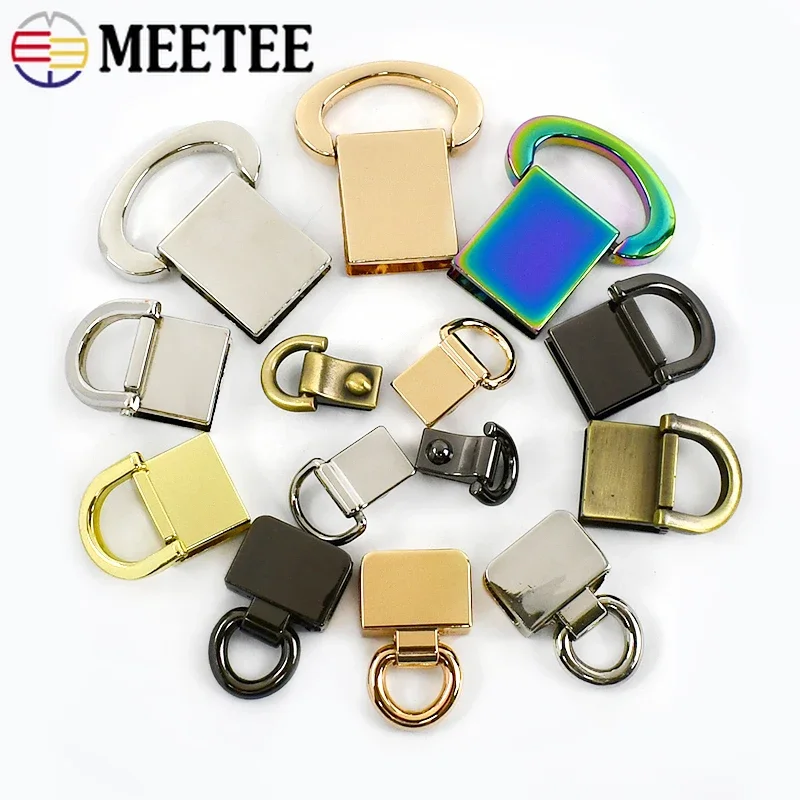 4/10/20Pcs Meetee Metal D Ring Side Clip Buckles Bag Strap Connector Hanger Clasp Luggage Chain Screw Hook Handbag Parts Clasps