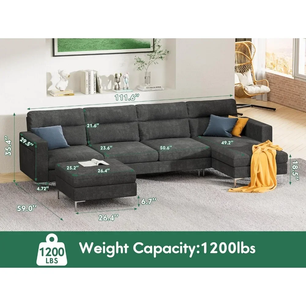 U-förmiges modulares Sofa, modulare Sofagarnitur