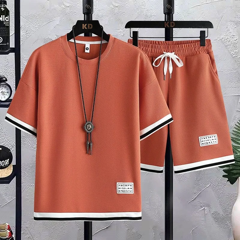 2024 Summer New Fashion Short Sleeve Shorts Set Men's Casual Relaxed Comfortable Breathable Large Size Sports Two-Piece Set 4XL