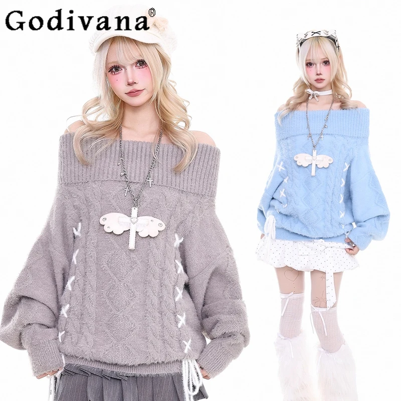 

Retro High End Twist Sweater for Women New Autumn Winter Casual Versatile Pullovers Female Japanese Loose Mink Fur Sweater