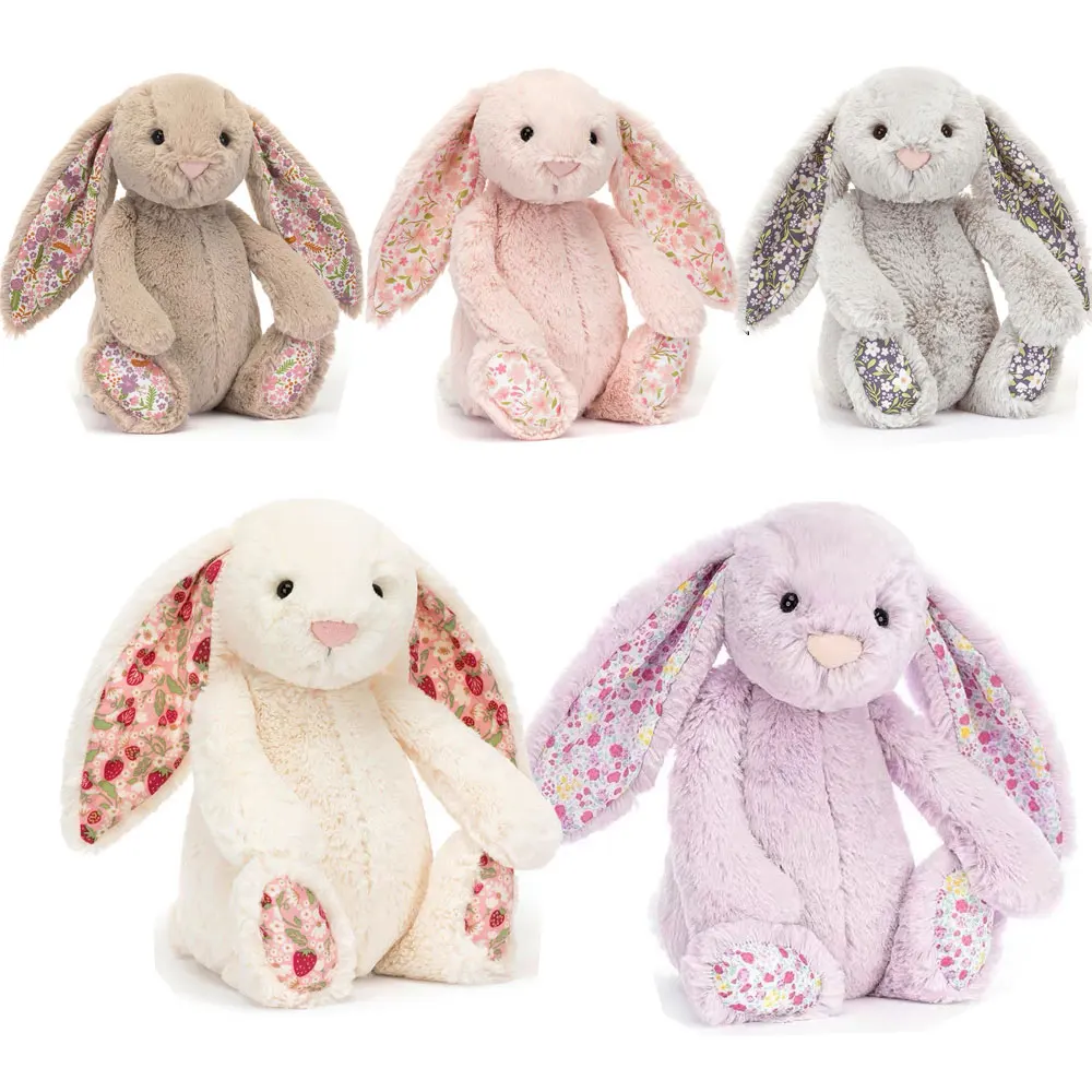 Neues JC Plüsch-Häschen-Spielzeug mit Blumenohren, süße dekorative Puppe, weiches Kissen, Kindergeburtstagsgeschenk