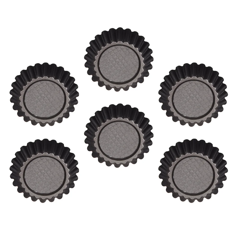 

6PCS Flower Shaped Egg Tart Mold Nonstick Baking Easy Cleaning Pastry High Carbon Steel Tool DIY Muffin Tartlet Cake Pan