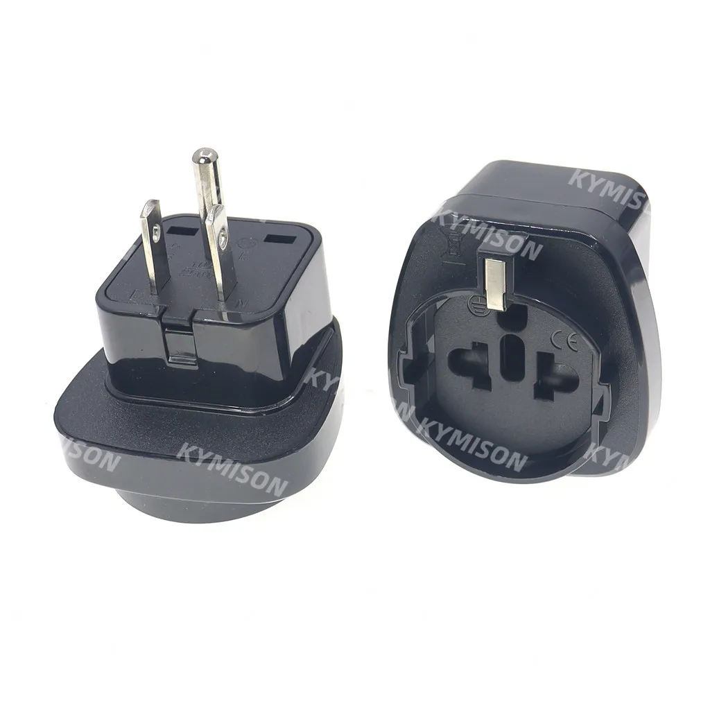 US 3 Pins Standard Adaptor, Embedded Swiss Italy Round Pins To America Philippine Thailand Canada Converter For Travel Charging