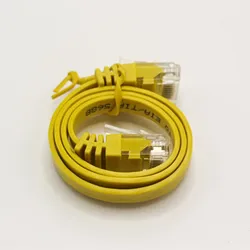 Flat Patch Cord Cat 6 UTP Network Cat6 Short Ethernet Cable Computer Router Modem PS4/5 Xbox Gaming RJ45 Connector Yellow White