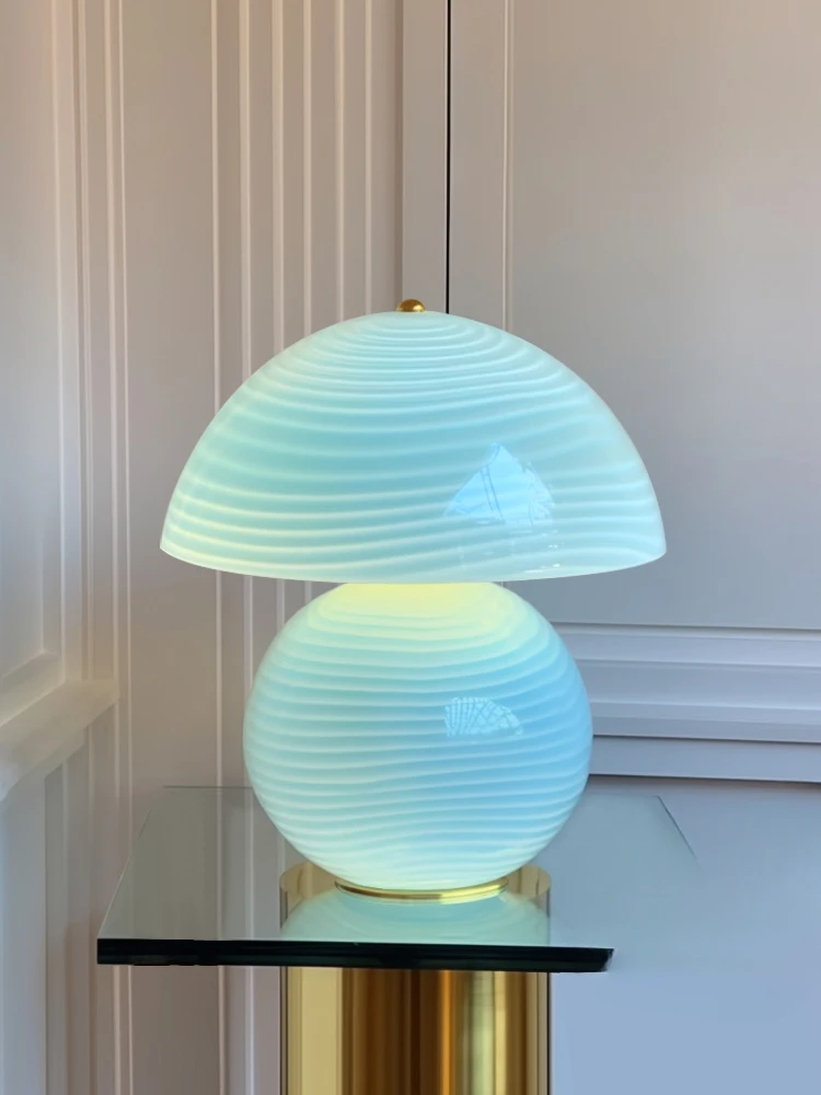 

"Moist sky blue" designer water glass table lamp bedroom bedside study atmosphere lamps casa lighting