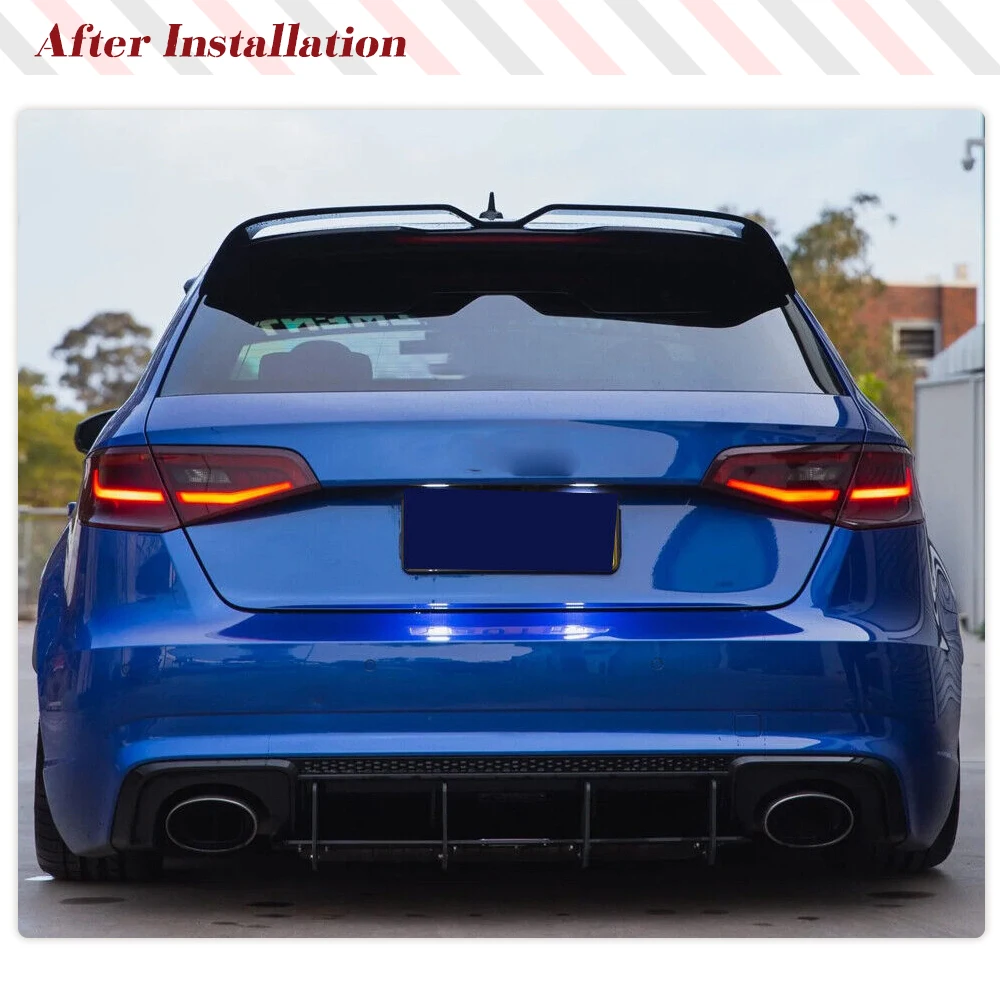 Carbon Fiber / FRP Rear Roof Spoiler Window Wing for Audi A3 Sline S3 RS3 Type 8V Hatchback 4 Door 2014 - 2019 Not for 2 Door