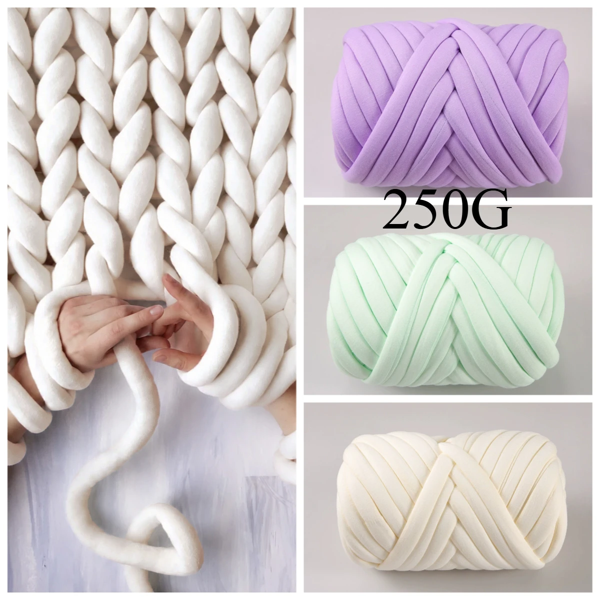 Throw Blanket Chunky Knit - Benang Rajut Jumbo Tubular untuk Merajut