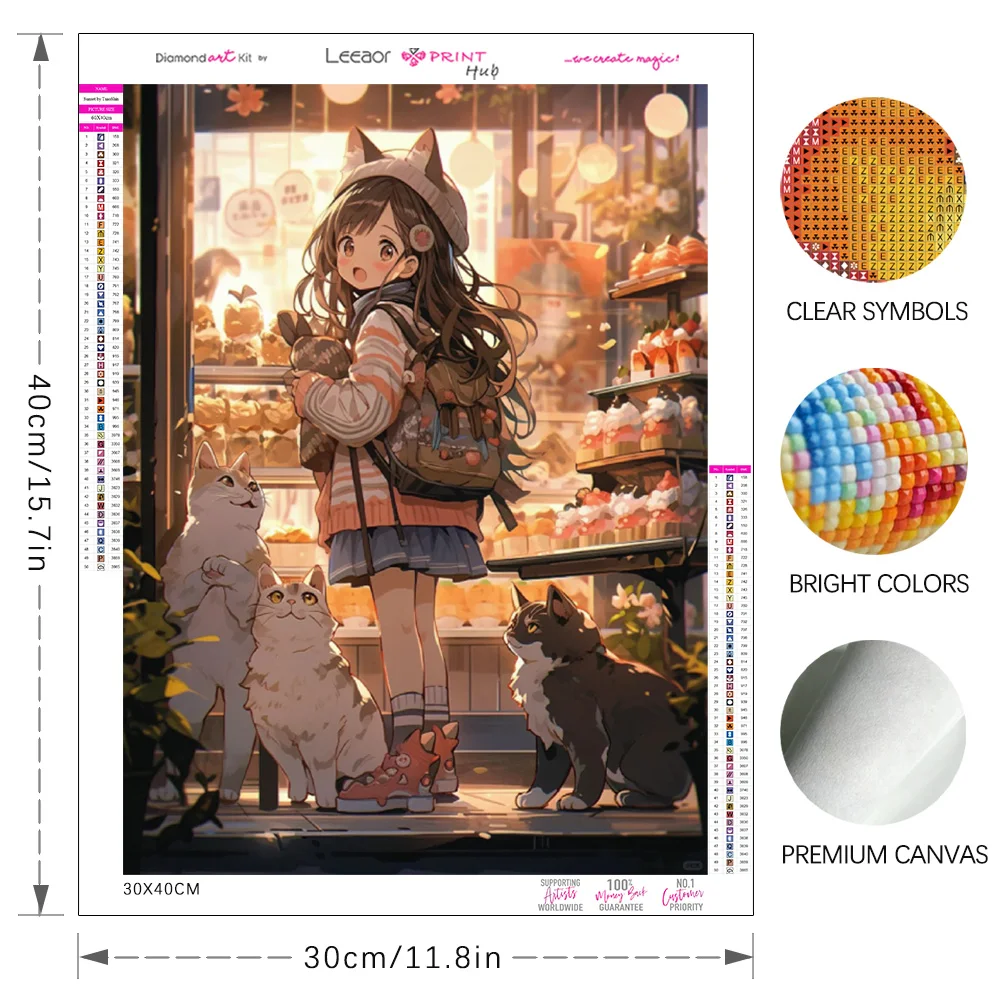 5D DIY Anime Girl Diamond Painting Kawaii Decor Full Square/Round Diamond Mosaic Handmade Home Diamond Thorn Gift Toy Painting