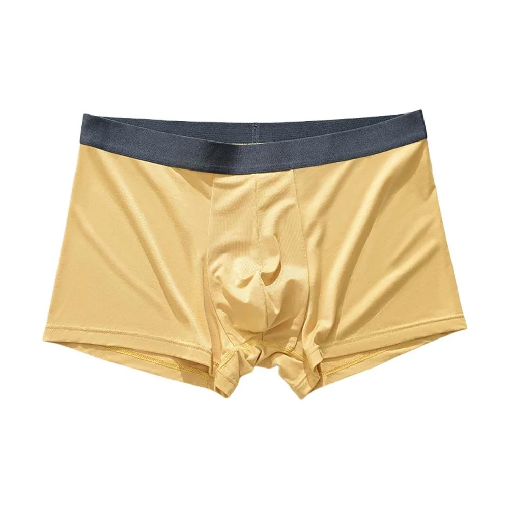 Calzoncillos Boxer de seda de hielo finos transpirables de cintura media sin costuras para hombres Boxers de seda de hielo calzoncillos bragas ropa interior para hombres