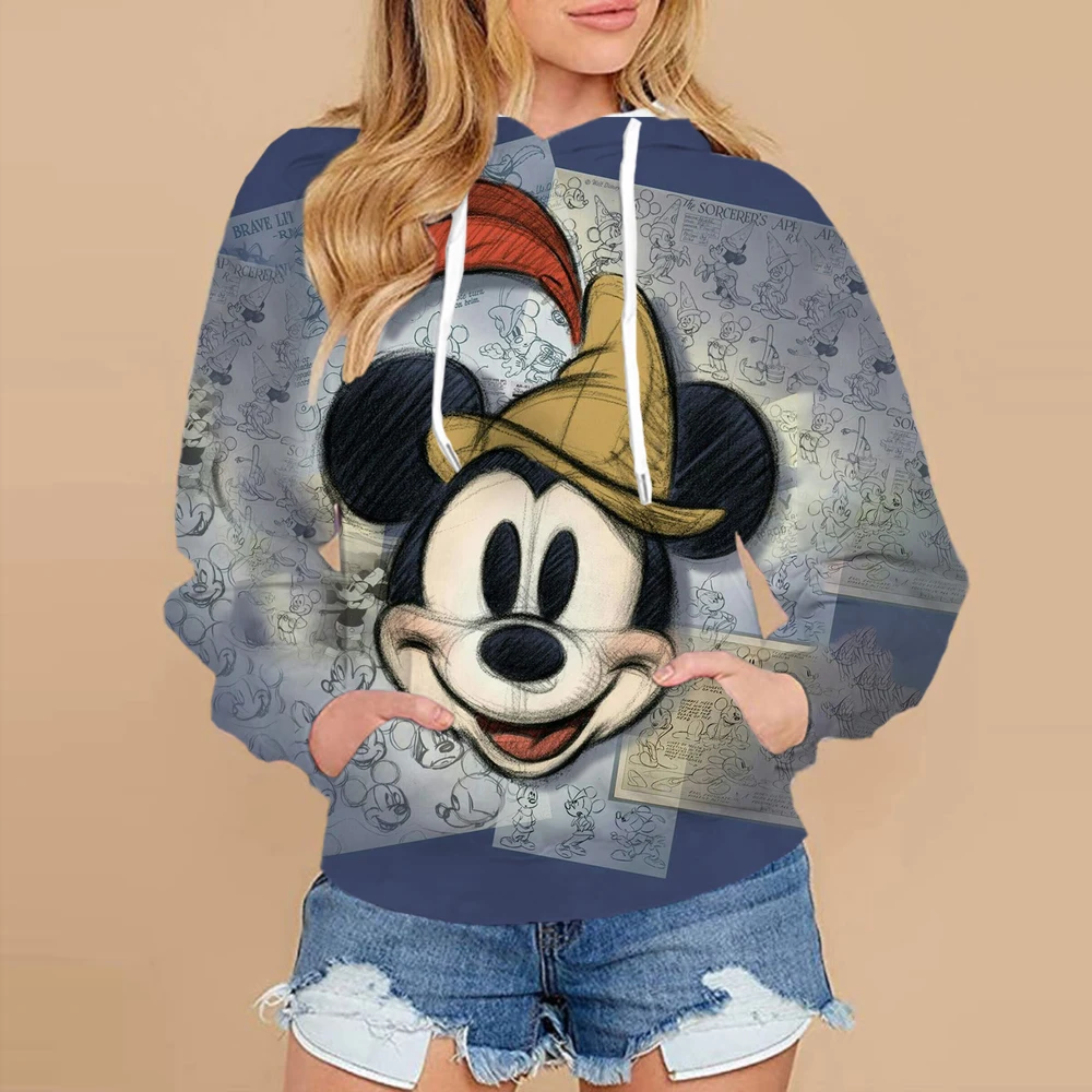 Disney Cartoon Minnie Mickey Mouse 3D Hoodie Sweatshirts Men Women Boys Girls Pullover Harajuku Streetwear Pocket Hoodies