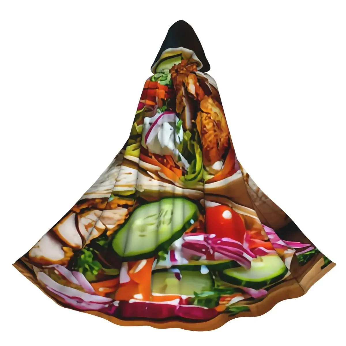 Cosplay Medieval Costumes Doner Kebab Shawarma With Meat Sauce Hooded Cloak Capes Long Robes Jackets Coat Carnival